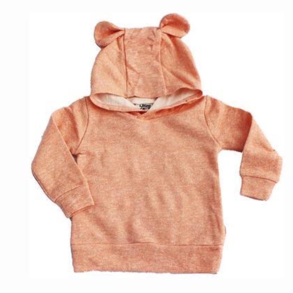 Peach Bear Ear Hoodie